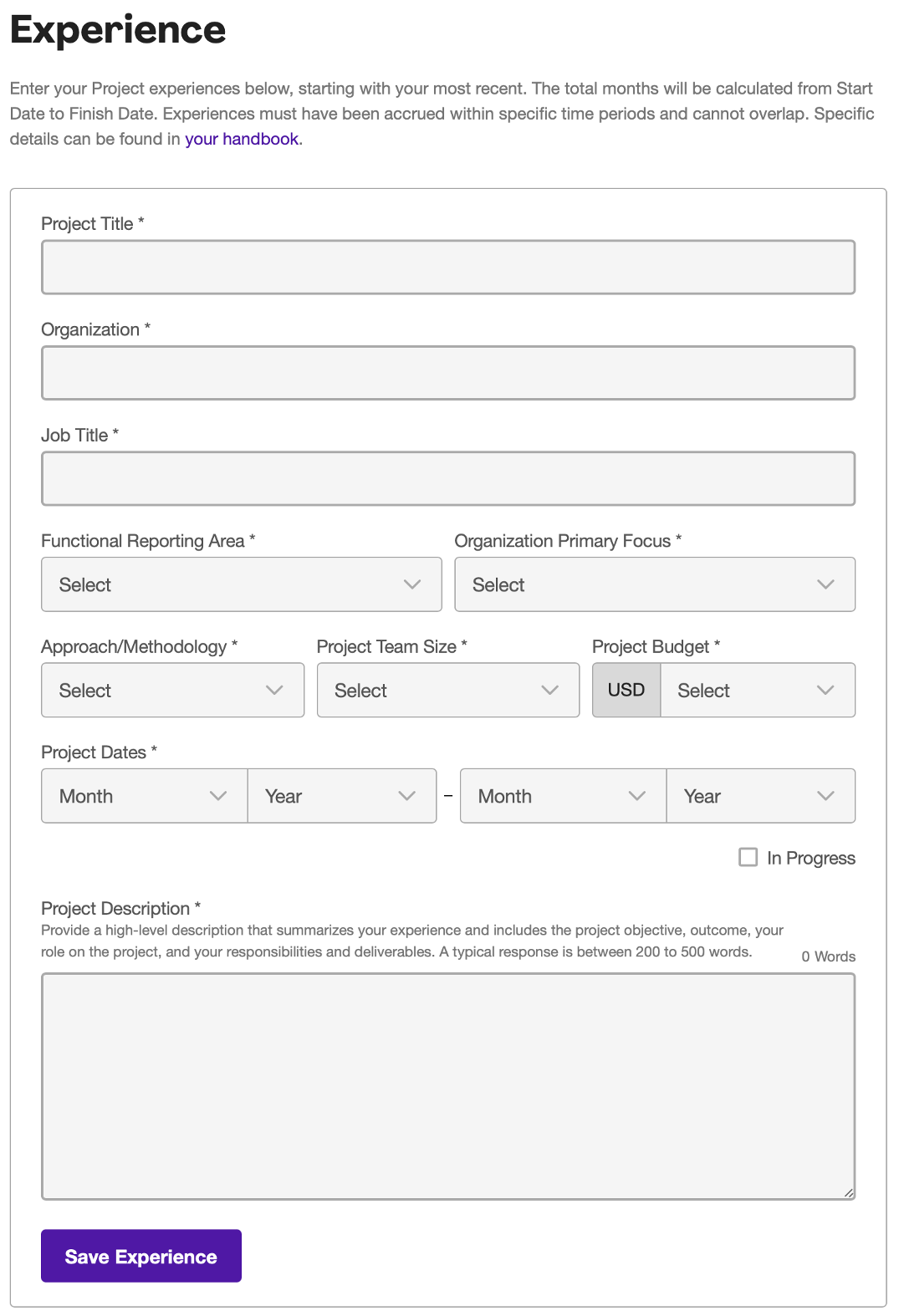 pmp-application-Project-Management-Experience